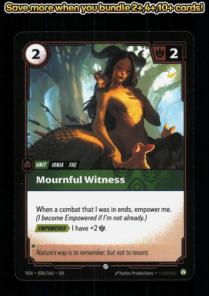 🎴 Mournful Witness 028/166 Common Vendetta NM 🎨 Productions