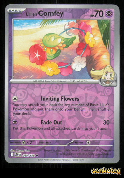 🎴 Lillie's Comfey 068/159 Reverse Holo Journey Together NM 🎨 Sato