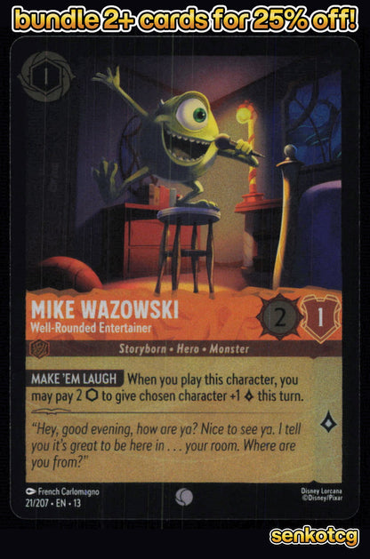 🎴 Mike Wazowski - Well-Rounded Entertainer 21/207 C Foil Attack of the Vine! NM