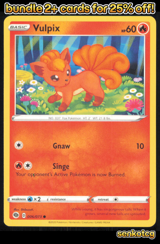 🎴 Vulpix 006/073 Common Champion's Path NM