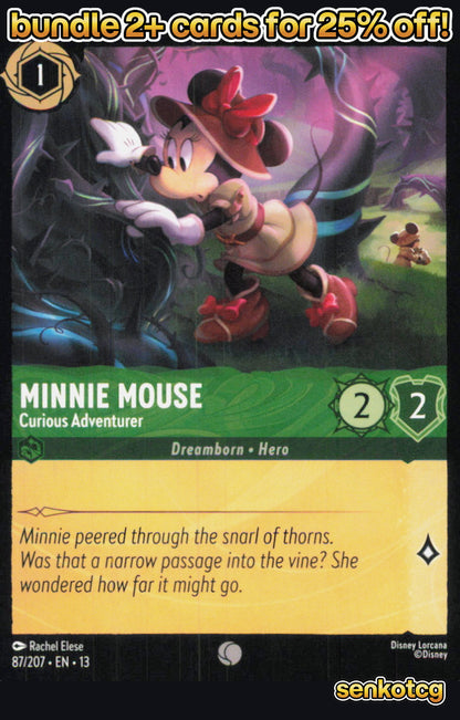 🎴 Minnie Mouse - Curious Adventurer 87/204 Common Attack of the Vine! NM