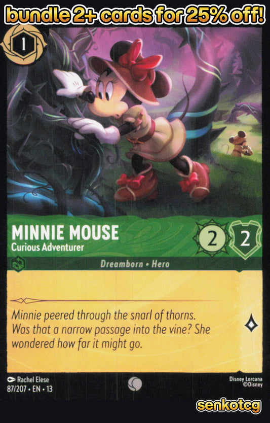🎴 Minnie Mouse - Curious Adventurer 87/204 Common Attack of the Vine! NM