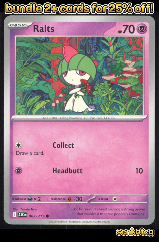 🎴 Ralts 087/217 Common ASC Ascended Heroes NM