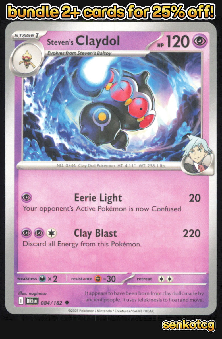 🎴 Steven's Claydol 084/182 Uncommon Destined Rivals NM