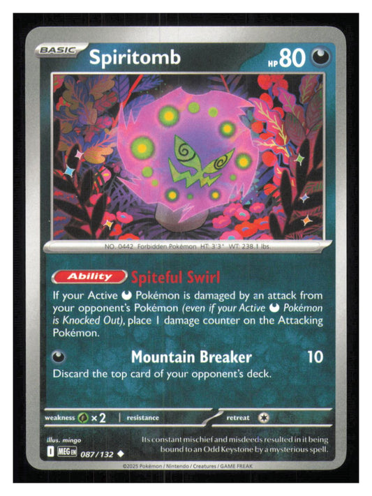 🎴 Spiritomb 087/132 Uncommon Mega Evolution NM