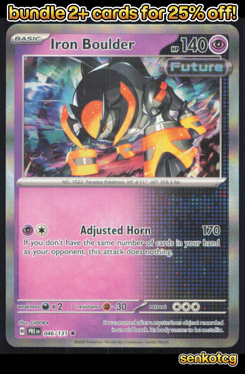🎴 Iron Boulder 046/131 Rare Holo Prismatic Evolutions NM