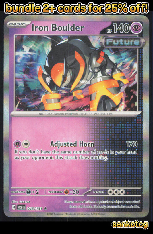 🎴 Iron Boulder 046/131 Rare Holo Prismatic Evolutions NM