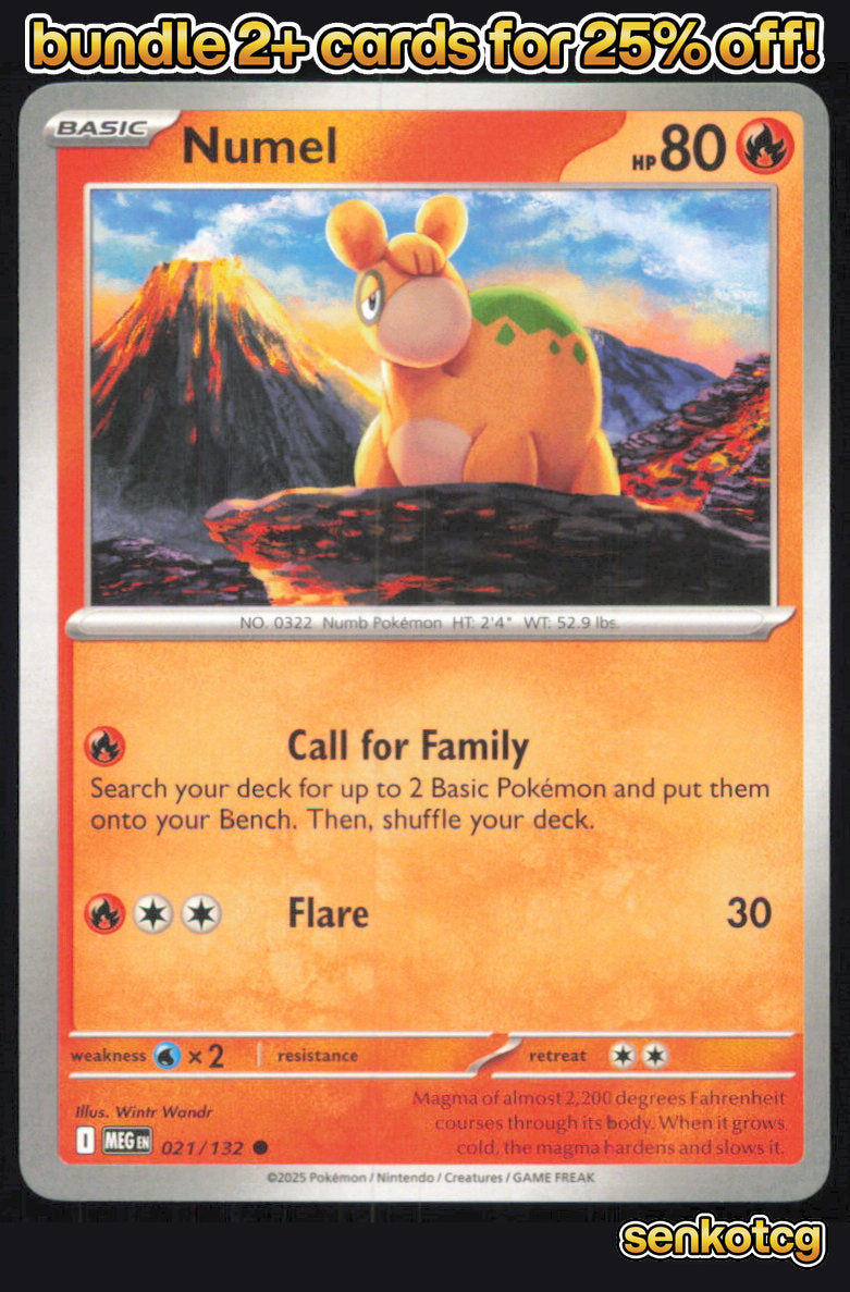 🎴 Numel 021/132 Common Mega Evolution NM