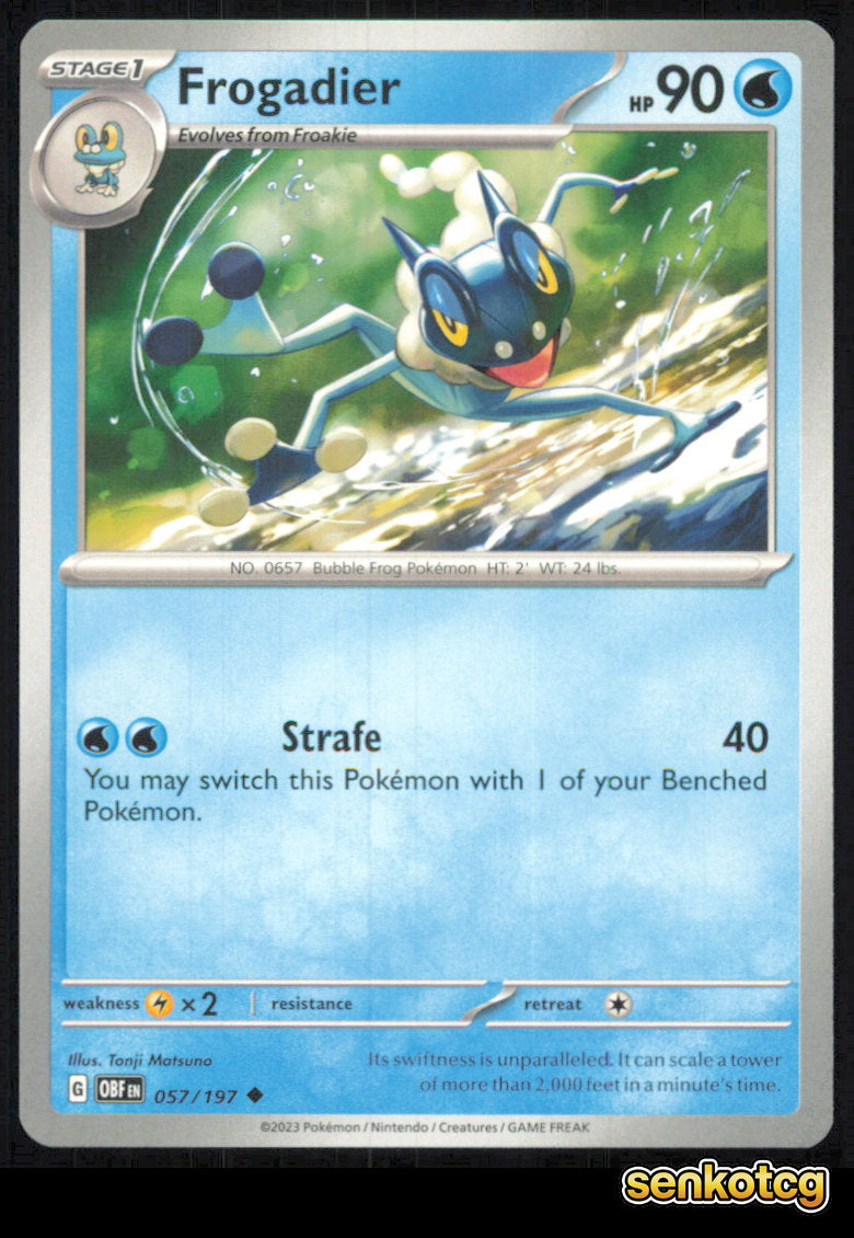🎴 Frogadier 057/197 Uncommon Obsidian Flames NM