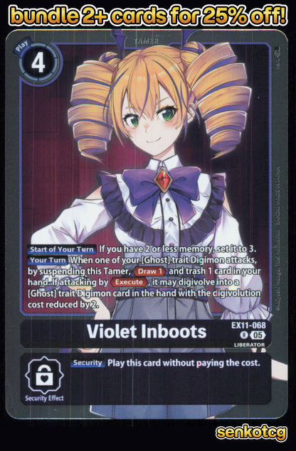 🎴 Violet Inboots EX11-068 R Rare Foil Dawn of Liberator NM