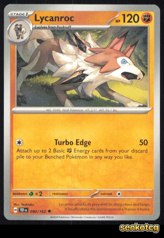 🎴 Lycanroc 090/162 Uncommon Temporal Forces NM