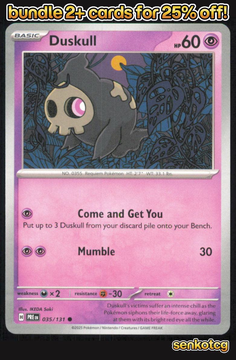 🎴 Duskull 035/131 Common Prismatic Evolutions NM 🎨 Saki