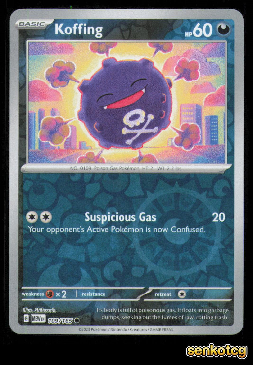 🎴 Koffing 109/165 Reverse Holo 151 NM 🎨 Shibuzoh.
