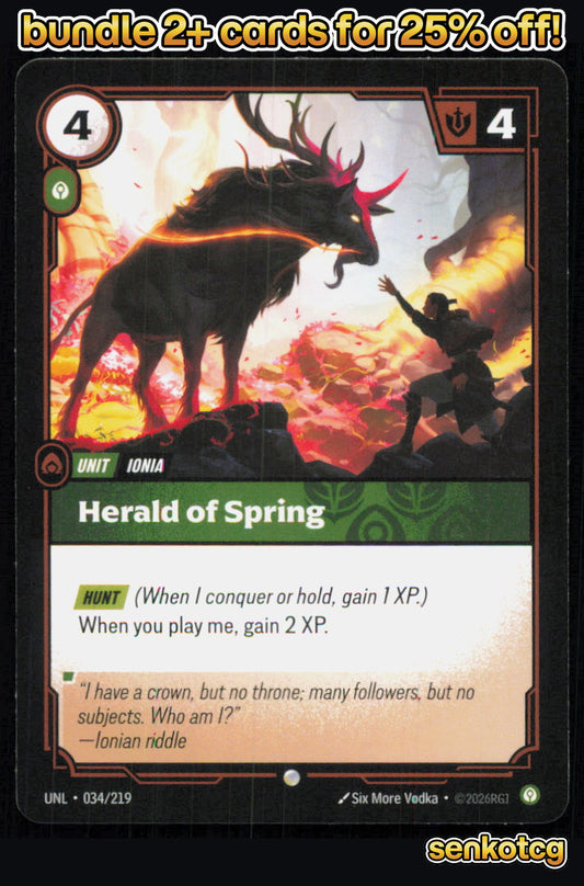 🎴 Herald of Spring 034/219 Common Unleashed NM