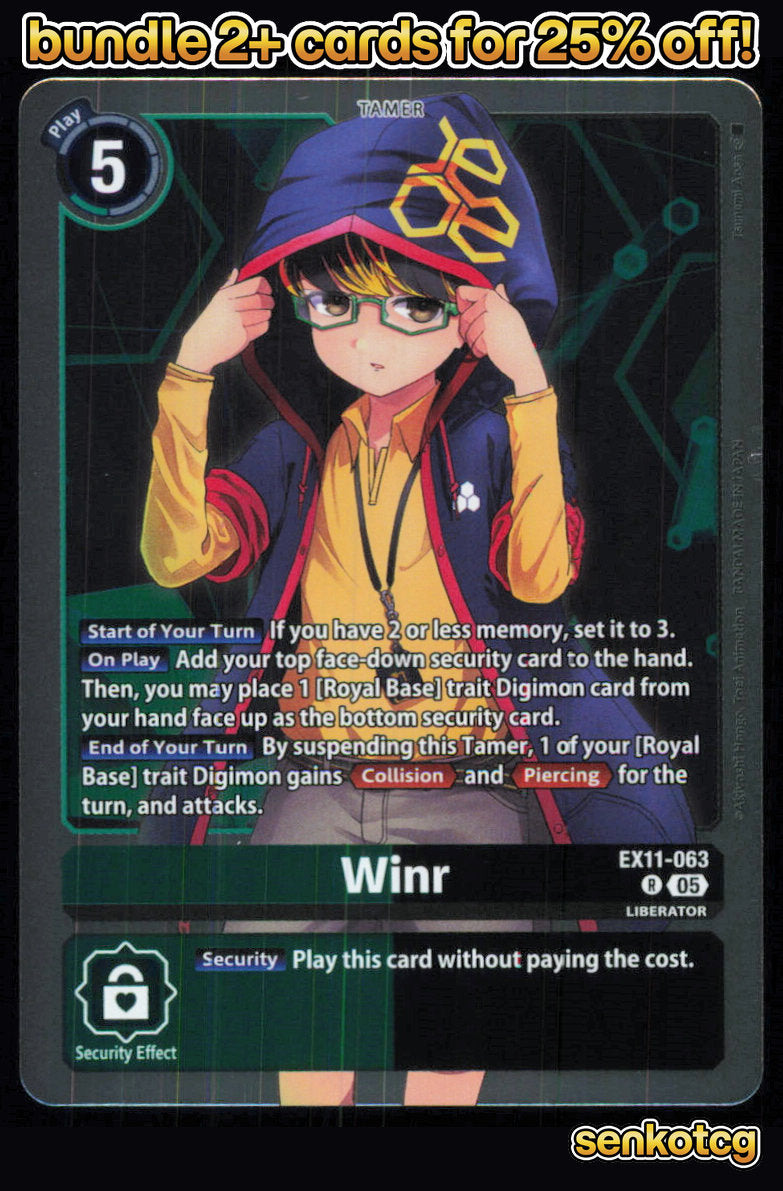 🎴 Winr EX11-063 R Rare Foil Dawn of Liberator NM