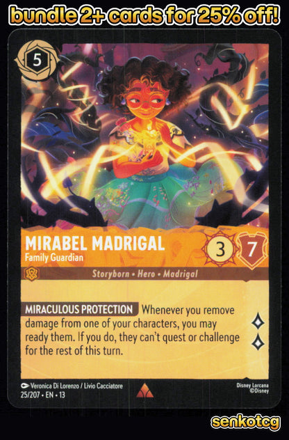 🎴 Mirabel Madrigal - Family Guardian 25/204 Rare Attack of the Vine! NM