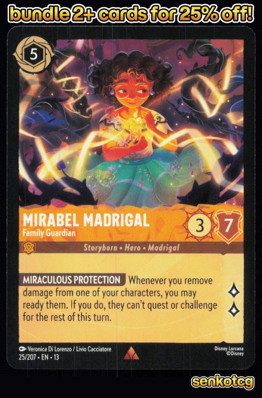 🎴 Mirabel Madrigal - Family Guardian 25/204 Rare Attack of the Vine! NM