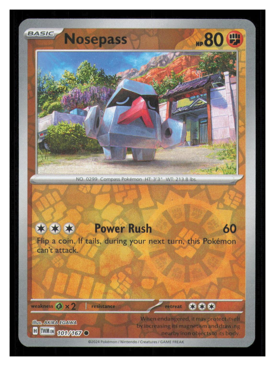 🎴 Nosepass 101/167 Reverse Holo Twilight Masquerade NM 🎨 EGAWA