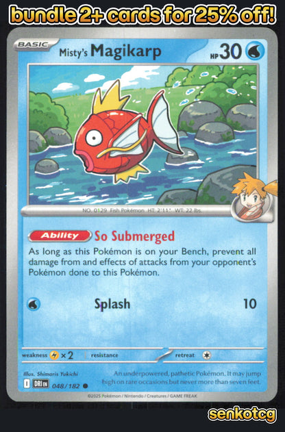 🎴 Misty's Magikarp 048/182 Common Destined Rivals NM