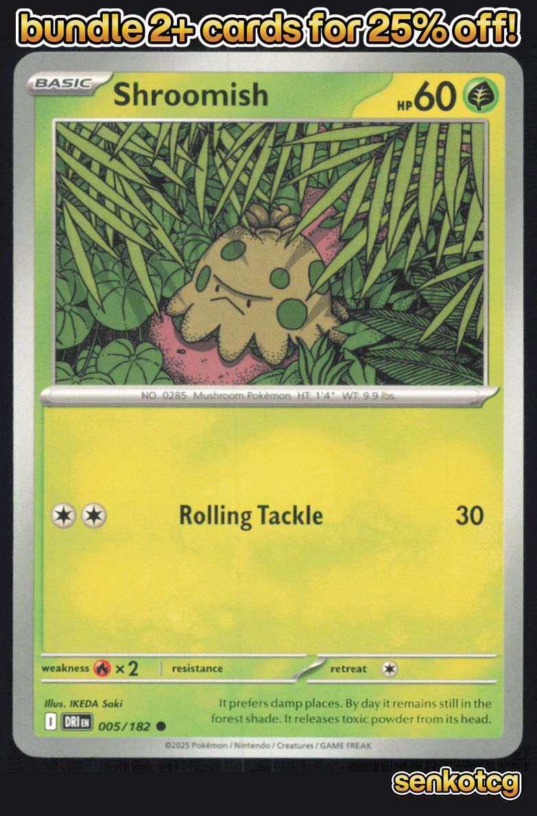 🎴 Shroomish 005/182 Common Destined Rivals NM