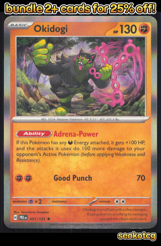 🎴 Okidogi 057/131 Rare Holo Prismatic Evolutions NM