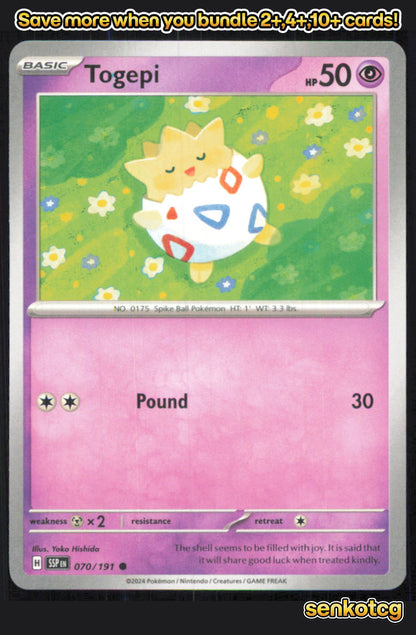 🎴 Togepi 070/191 Common Surging Sparks NM 🎨 Hishida