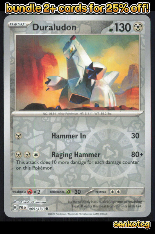 🎴 Duraludon 069/131 Common Reverse Holo Prismatic Evolutions NM