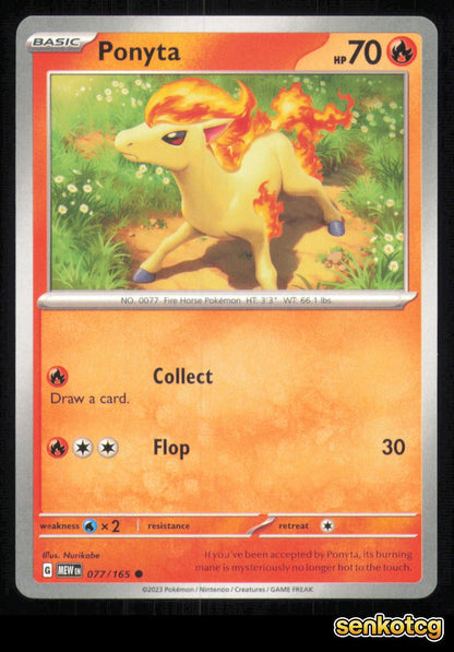 🎴 Ponyta 077/165 151 NM 🎨 Nurikabe