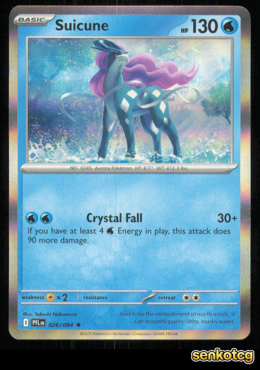 🎴 Suicune 026/094 Phantasmal Flames NM 🎨 Nakamura