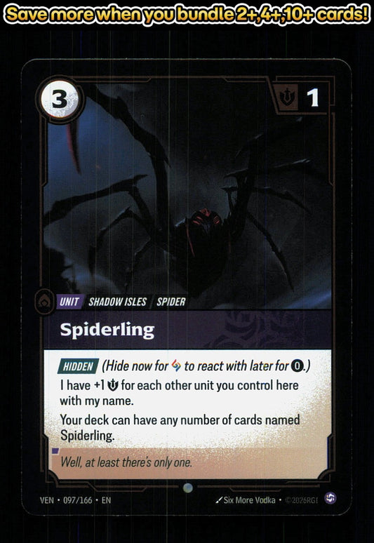 🎴 Spiderling 097/166 Common Foil Vendetta NM 🎨 Vodka