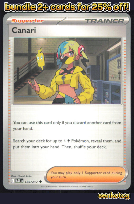 🎴 Canari 185/217 Uncommon Ascended Heroes NM