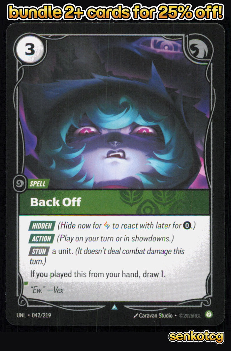 🎴 Back Off 042/219 Uncommon Unleashed NM