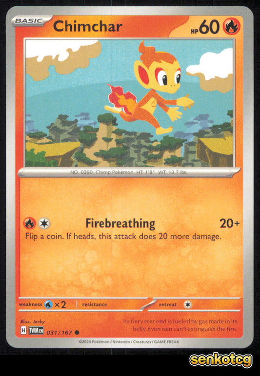 🎴 Chimchar 031/167 Common Twilight Masquerade NM