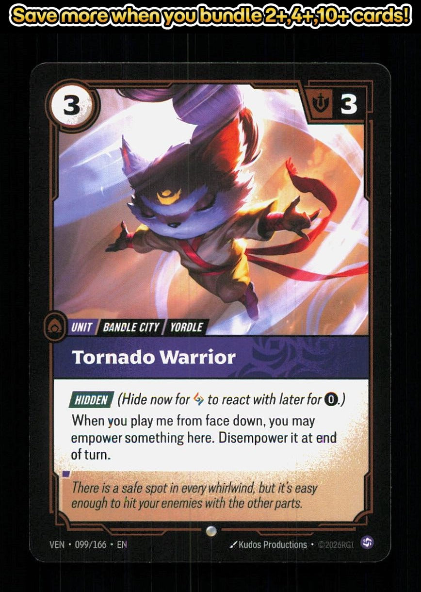 🎴 Tornado Warrior 099/166 Common Vendetta NM 🎨 Productions