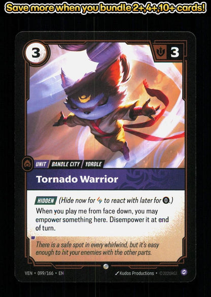 🎴 Tornado Warrior 099/166 Common Vendetta NM 🎨 Productions