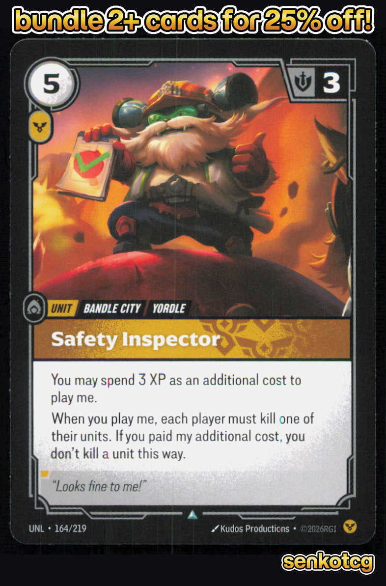 🎴 Safety Inspector 164/219 Uncommon Unleashed NM