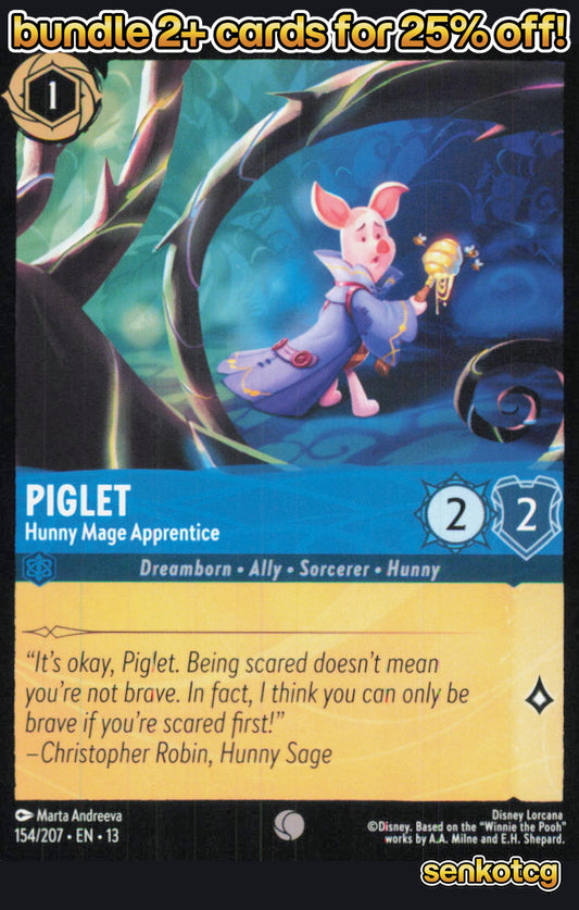 🎴 Piglet - Hunny Mage Apprentice 154/204 Common Attack of the Vine! NM