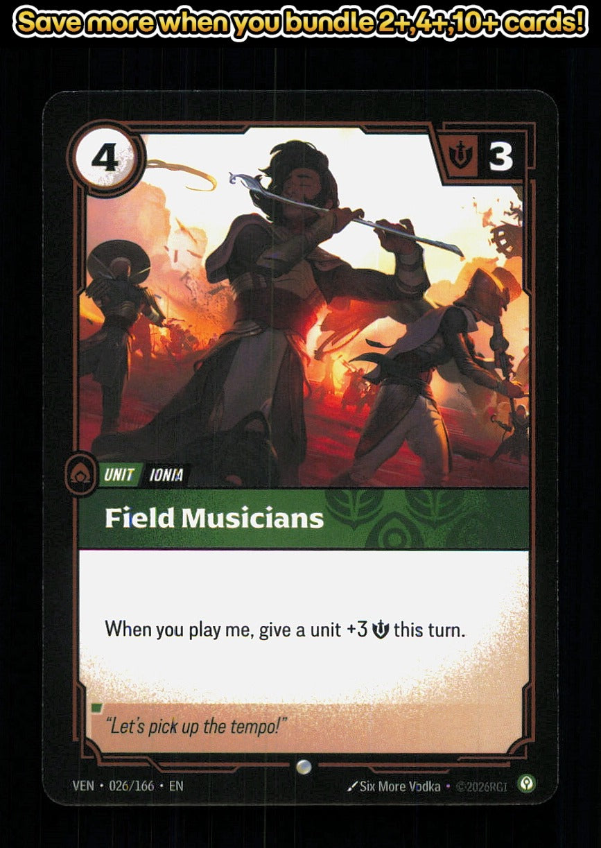 🎴 Field Musicians 026/166 Common Vendetta NM 🎨 Vodka