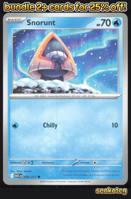 🎴 Snorunt 046/217 Common Ascended Heroes NM 🎨