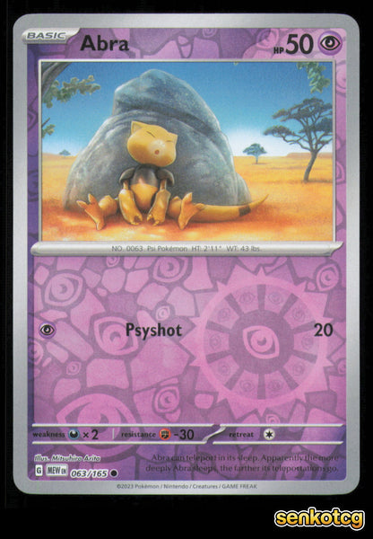 🎴 Abra 063/165 Reverse Holo 151 NM 🎨 Arita
