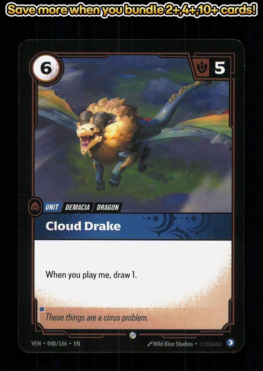 🎴 Cloud Drake 048/166 Common Vendetta NM 🎨 Studios