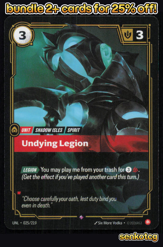 🎴 Undying Legion 025/219 Rare Foil Unleashed NM