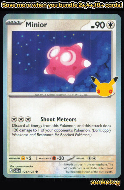 🎴 Minior 124/128 Holo ME: 30th Celebration NM 🎨 uratsuka