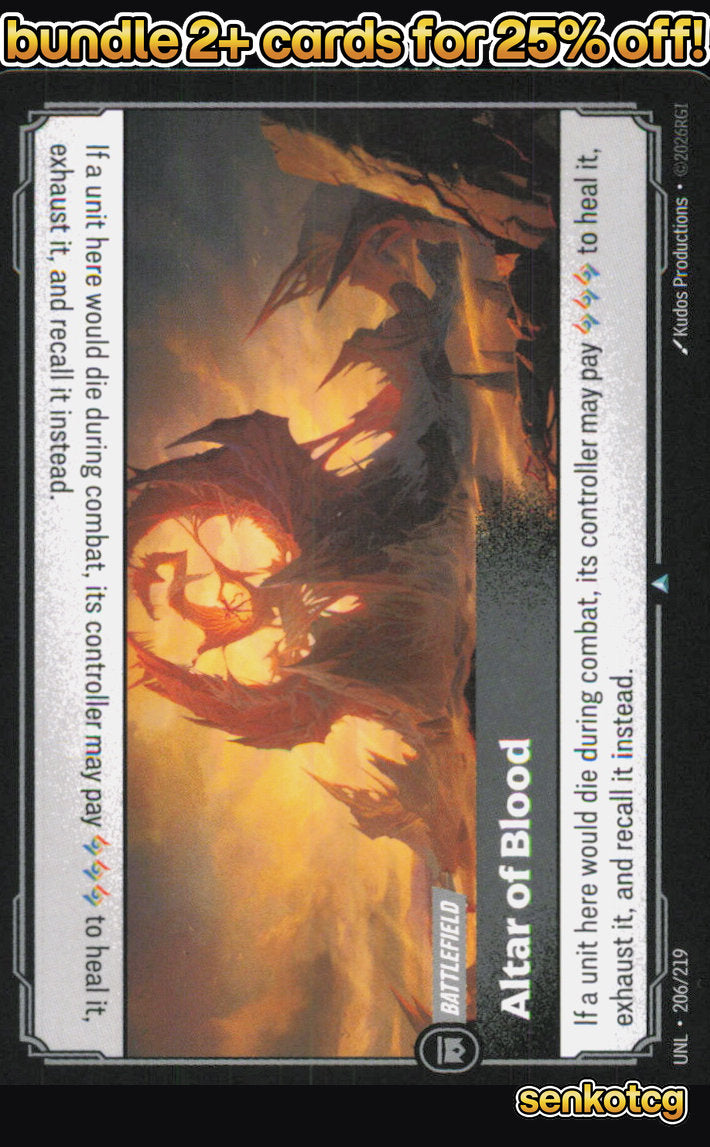 🎴 Altar of Blood 206/219 Uncommon Unleashed NM