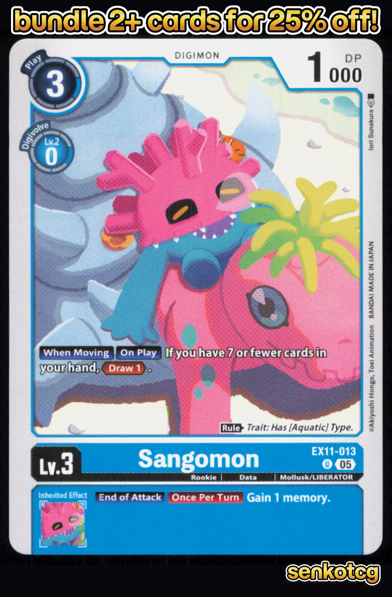 🎴 Sangomon EX11-013 U Uncommon Dawn of Liberator NM