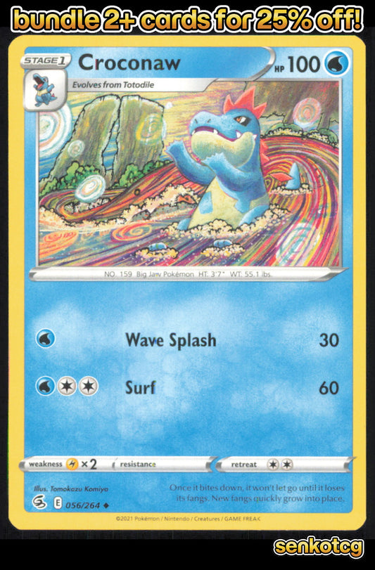 🎴 Croconaw 056/264 Uncommon Fusion Strike NM