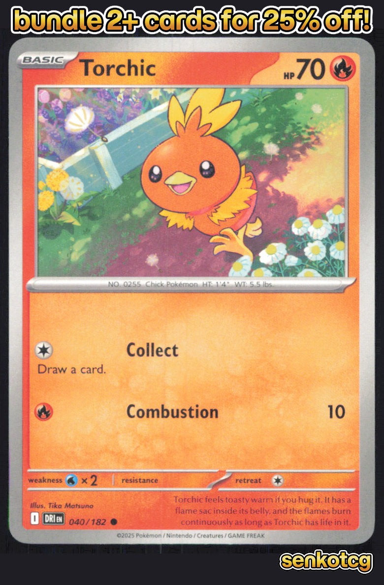 🎴 Torchic 040/182 Common Destined Rivals NM