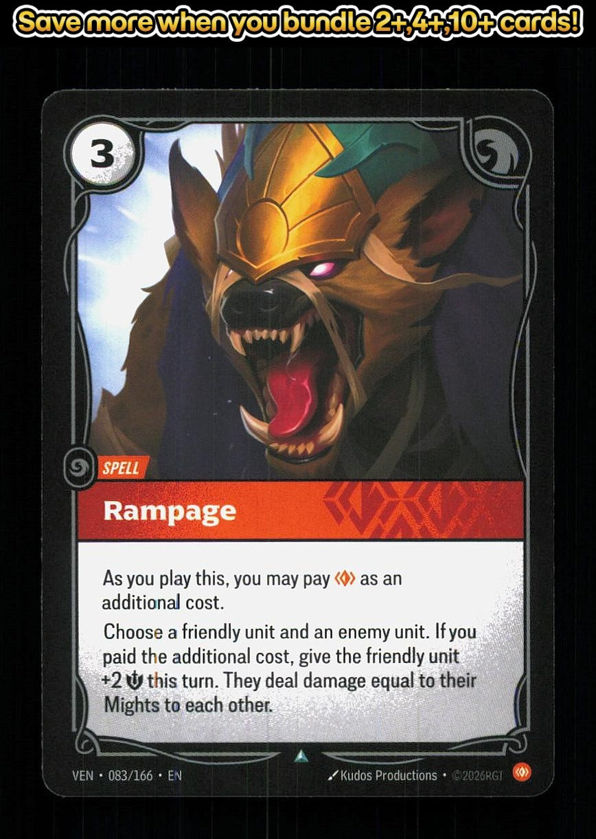 🎴 Rampage 083/166 Uncommon Vendetta NM 🎨 Productions