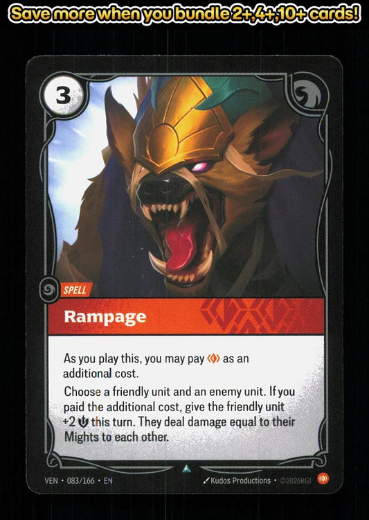🎴 Rampage 083/166 Uncommon Vendetta NM 🎨 Productions