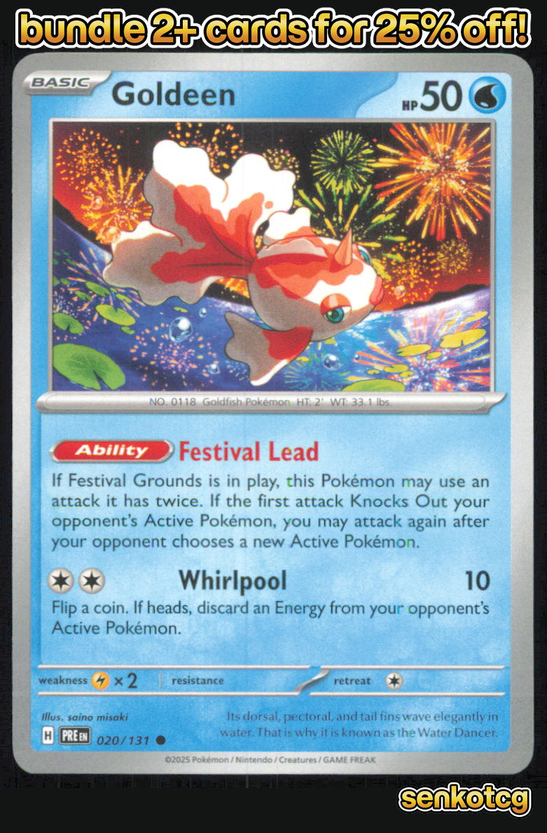 🎴 Goldeen 020/131 Common Prismatic Evolutions NM 🎨 misaki